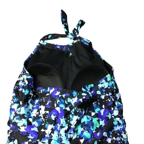 Speedo Blue Floral Halter Bathing Suit - Picture 9 of 10